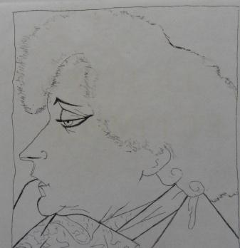 Jean COCTEAU - Portrait de Colette, Gravure originale signée 2