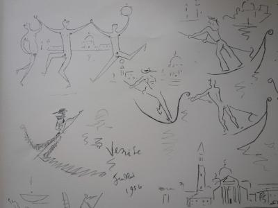 Jean COCTEAU - Venise, Lithographie, signée 2