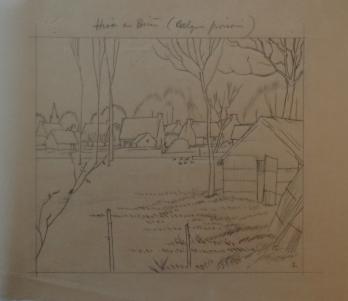 Jean-Emile LABOUREUR - Hiver en Brière, Dessin original au crayon 2