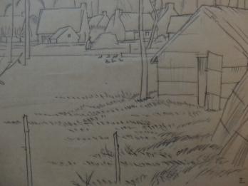 Jean-Emile LABOUREUR - Hiver en Brière, Dessin original au crayon 2