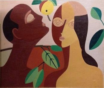 Marcelle CAHN - Adam et Eve, 1938, Huile sur toile signée 2