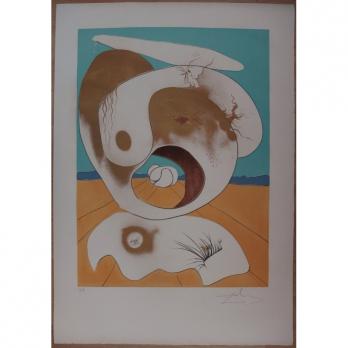 Salvador DALI - Vision planétaire Ying et Yang, 1974, Gravure originale signée 2