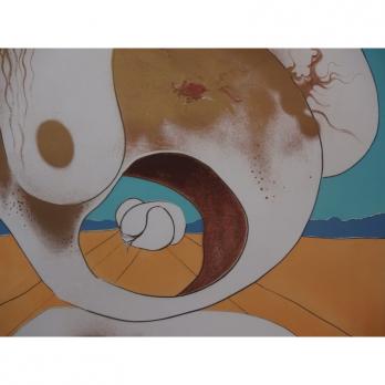 Salvador DALI - Vision planétaire Ying et Yang, 1974, Gravure originale signée 2