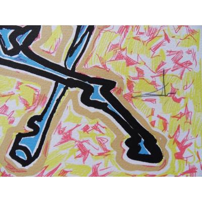 Salvador DALI - La Girafe en feu, Lithographie originale signée 2