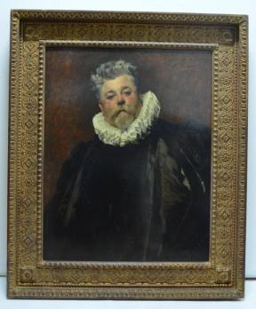 Ferdinand ROYBET (1840-1920) - Portrait d’homme à la collerette, Huile sur toile 2