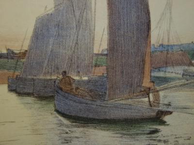 Raoul André ULMANN : Bretagne, Tristesse sur la mer, Lithographie originale  signée 2