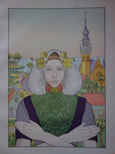 Franz MELCHERS : Phalène des Iles de la Mer, 1897 - Lithographie originale signée 2