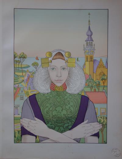 Franz MELCHERS : Phalène des Iles de la Mer, 1897 - Lithographie originale signée 2