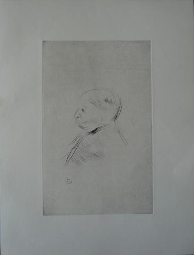 Henri de TOULOUSE LAUTREC : Portrait de Monsieur X - Gravure originale signée 2