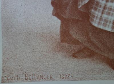 Camille BELLANGER -  La Blanchisseuse, 1897 - Lithographie originale signée 2