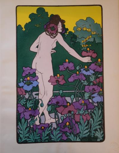 Hans CHRISTIANSEN - L’heure du berger, 1897- Lithographie originale signée 2