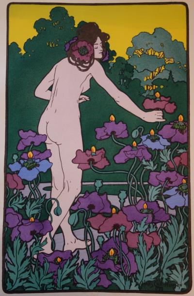Hans CHRISTIANSEN - L’heure du berger, 1897- Lithographie originale signée 2