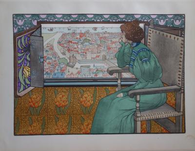 Gustave-Max STEVENS: Solveig, Original signed lithograph (1897) 2