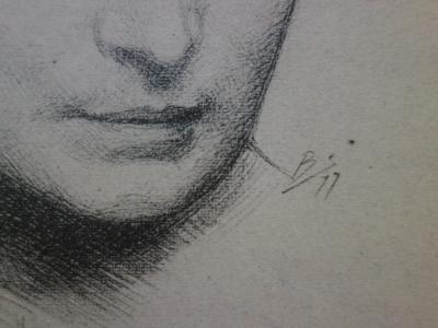 Félix BRACQUEMOND  - Portrait, Lithographie originale  signée (1897) 2