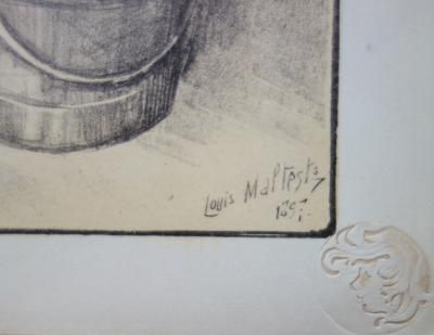 Louis MALTESTE - Marchande de lacets, Lithographie originale  signée 2