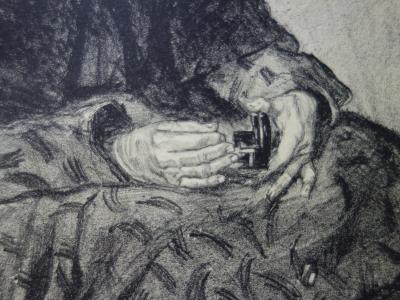 Louis MALTESTE - Marchande de lacets, Lithographie originale  signée 2