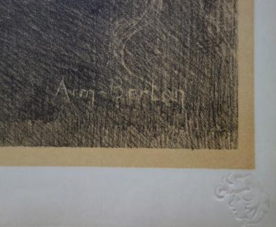 Armand BERTON - Rieuse, Lithographie originale  signée (1897) 2