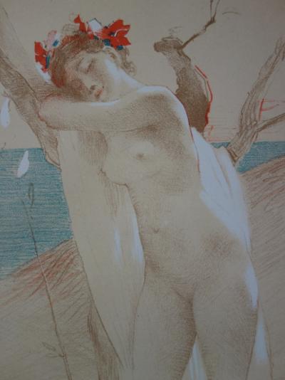 Antoine CALBET : L’inconnue, Lithographie originale signée (1897) 2