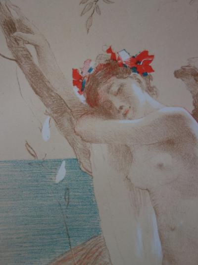 Antoine CALBET : L’inconnue, Lithographie originale signée (1897) 2