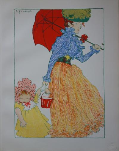 Henri Evenepoel : Au Square, Lithographie originale signée (1897) 2