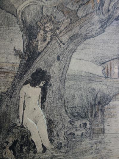 A. Laurens - Le bain des nymphes, 1897 - Lithographie originale signée 2