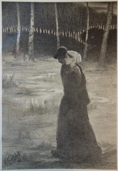 F. Gottlob -  La Promise, 1987, Lithographie originale  signée 2