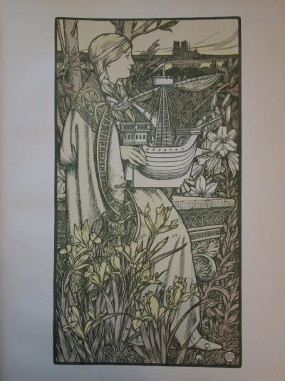 A. GIRALDON - Lutèce, 1897 - Lithographie originale signée 2