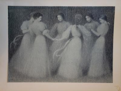 Henri LE SIDANER - La Ronde, Lithographie originale  signée (1897) 2