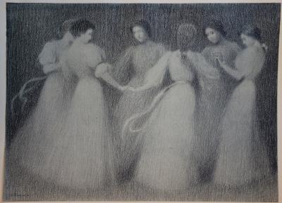 Henri LE SIDANER - La Ronde, Lithographie originale  signée (1897) 2