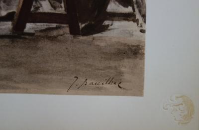 Jacques Baseilhac - La soupe à la chambrée, Lithographie originale signée (1897) 2