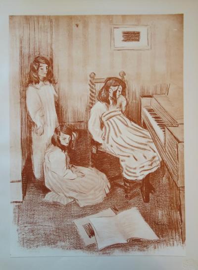 Alfredo MULLER - Bouderie, Lithographie originale signée (1897) 2
