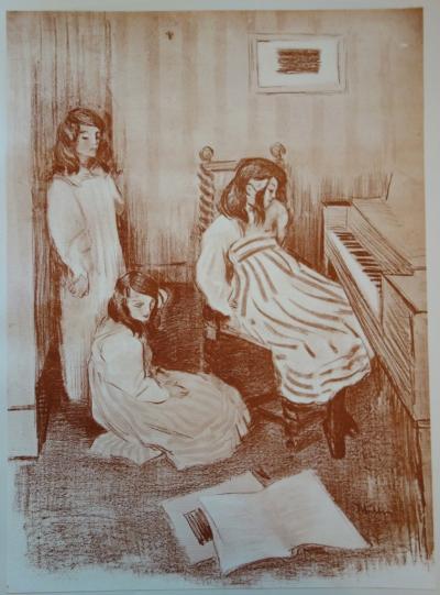 Alfredo MULLER - Bouderie, Lithographie originale signée (1897) 2