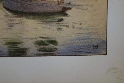 R.-A. Ulmann - Tristesse sur la mer, 1897, Lithographie originale  signée 2
