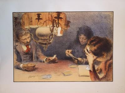 François Guiguet - La Lampe, Lithographie originale  signée (1897) 2