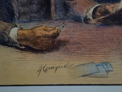François Guiguet - La Lampe, Lithographie originale  signée (1897) 2