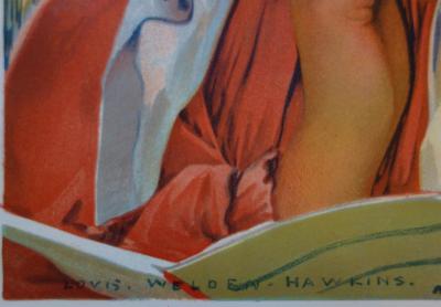 Louis Welden HAWKINS - Liseuses, 1897 - Lithographie originale signée 2
