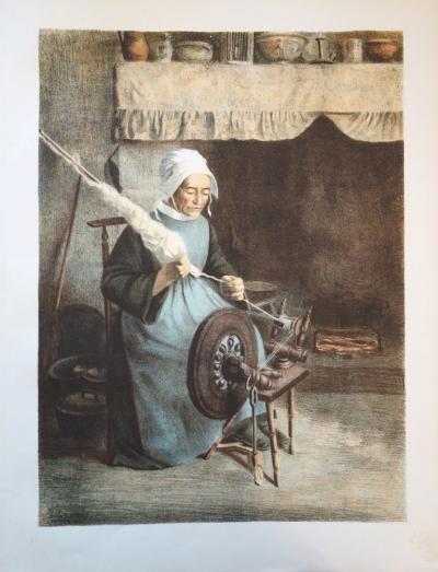 Jeanne Granès - L’Aïeule, Lithographie originale  signée (1897) 2