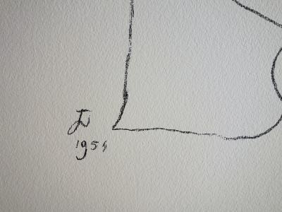 Jean COCTEAU : Visages entremêlés - Lithographie signée 2