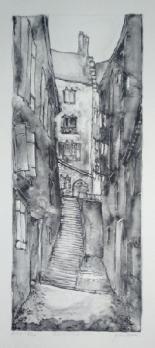 Bernard GANTNER - Rue de village, 1970 - Lithographie signée au crayon 2