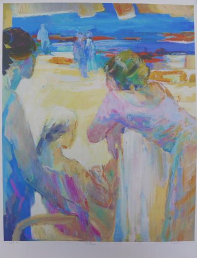 Monique BARONI - La plage, Lithographie originale signée et numérotée 2