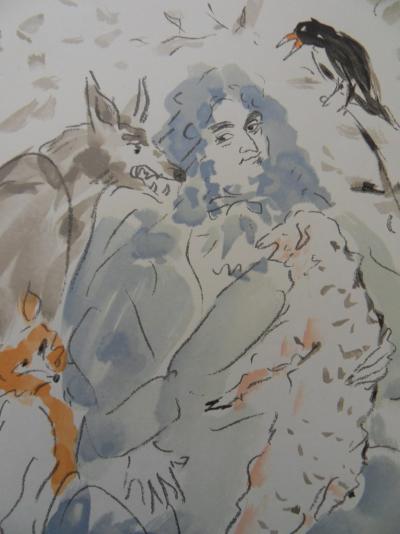 Marcel VERTES - La Fontaine et ses animaux, 1961, Lithographie signée 2