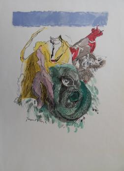Jacques VILLON - L’homme et la couleuvre, 1961,  Lithographie originale, signée 2