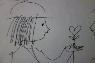 Raymond PEYNET - Les amoureux de la St Valentin, Dessin original signé 2