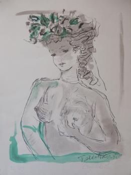 Kostia TERECHKOVITCH - Femme - faune - Lithographie originale signée 2