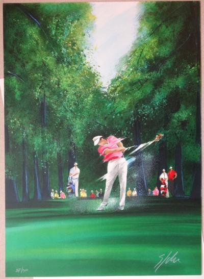 Victor SPAHN - Golf : le départ, Lithographie signée 2