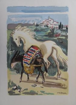 Yves BRAYER - Le cheval et l’âne, 1961, Lithographie 2