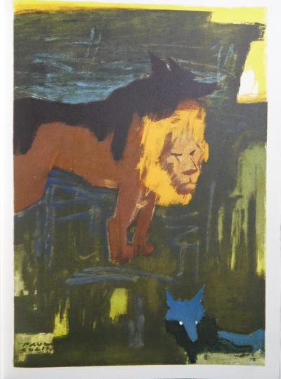 Paul COLIN - Le lion, le loup et le renard, Lithographie originale 2