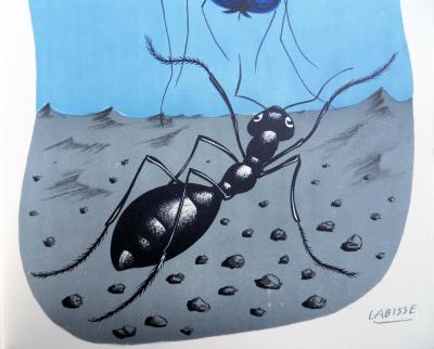 Félix LABISSE - La mouche et la fourmi, Lithographie originale, signée 2