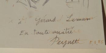 Raymond PEYNET - Les amoureux de la St Valentin, Dessin original signé 2