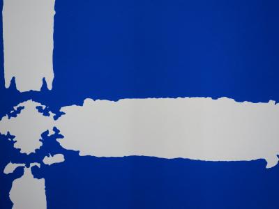 Simon HANTAI -Tabula Bleue,1984 - Sérigraphie originale 2